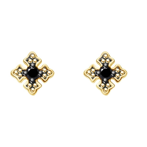 Details about 14kt Black Gold Round Black Cubic Zirconium Stud Earrings Details about 14kt Black Gold Round Black Cubic Zirconium Stud Earrings